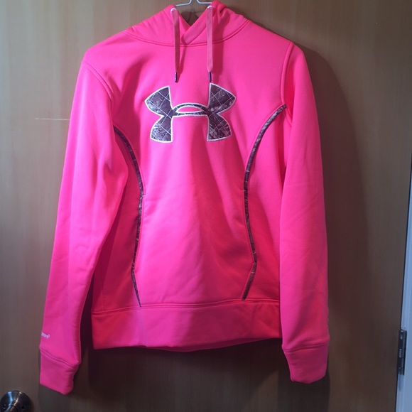 neon pink under armour hoodie
